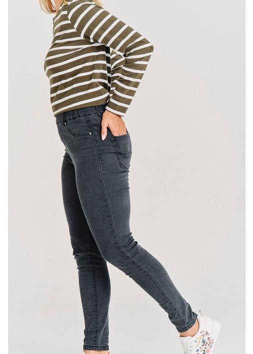 PULL ON SLIM LEG JEGGINGS GREY XXL Charcoal MILADYS