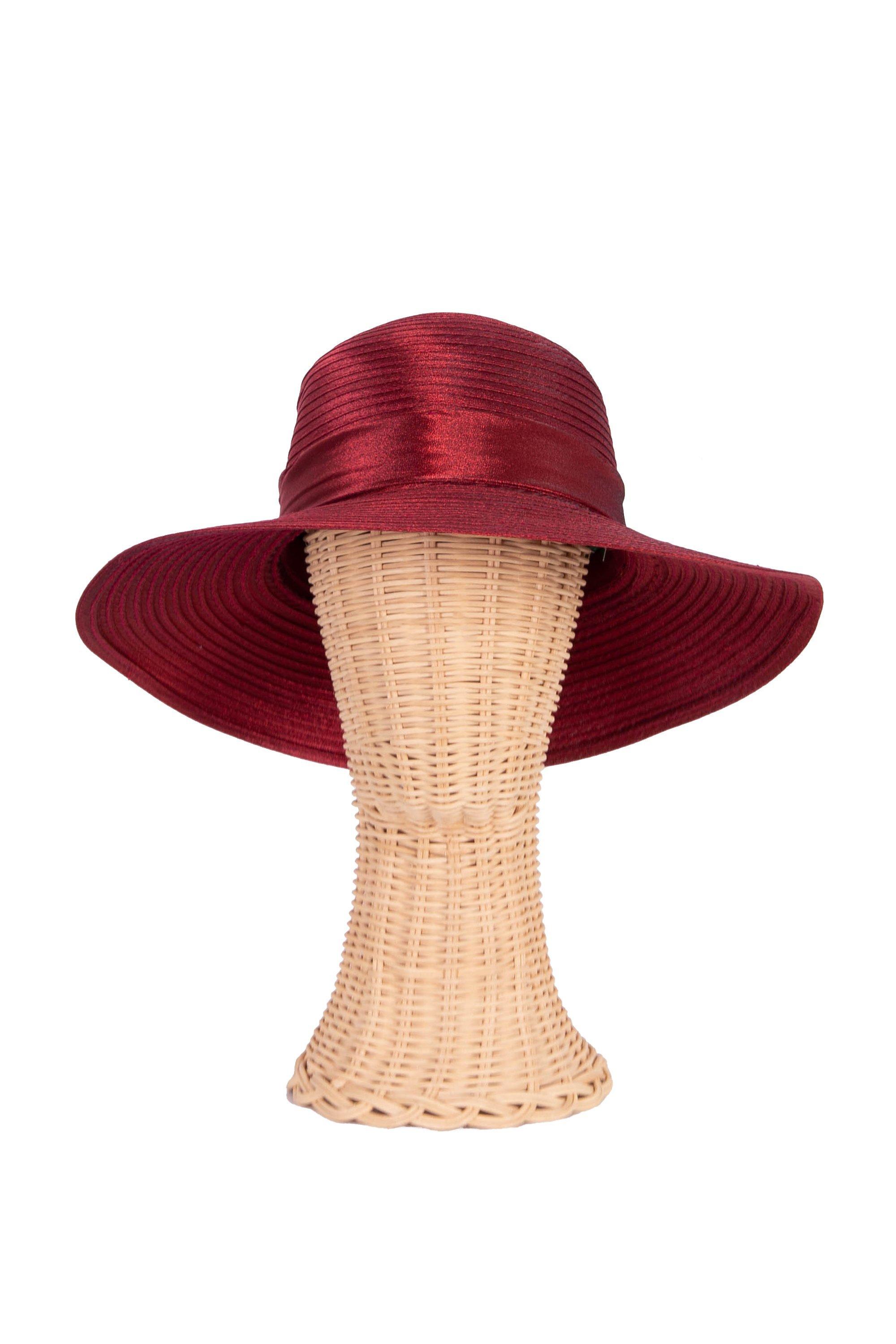 BURGUNDY SATIN CLOCHE - NS - Burgundy