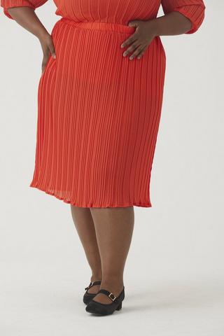 PLISSE SKIRT ORANGE