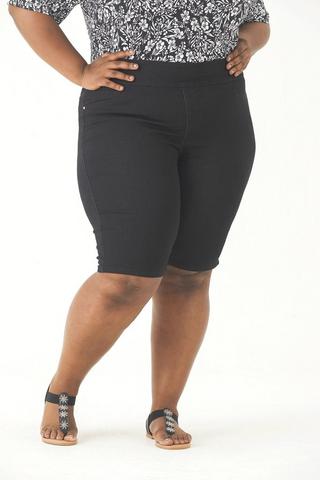 PULL ON JEGGING SHORTS BLACK