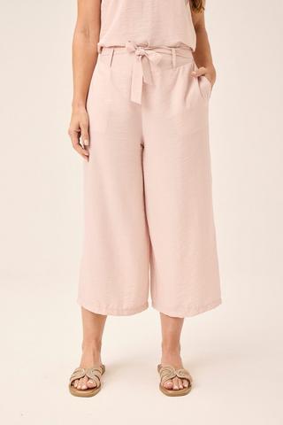 WIDE LEG CROPS PINK