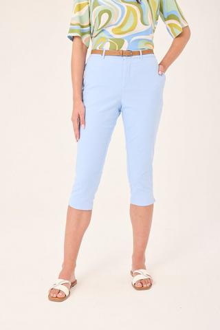 BELTED CHINO CROPS BLUE