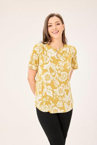 FLORAL PRINT TOP YELLOW