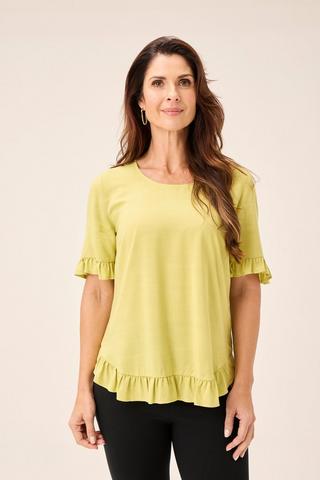 FRILL DETAIL TOP LIME