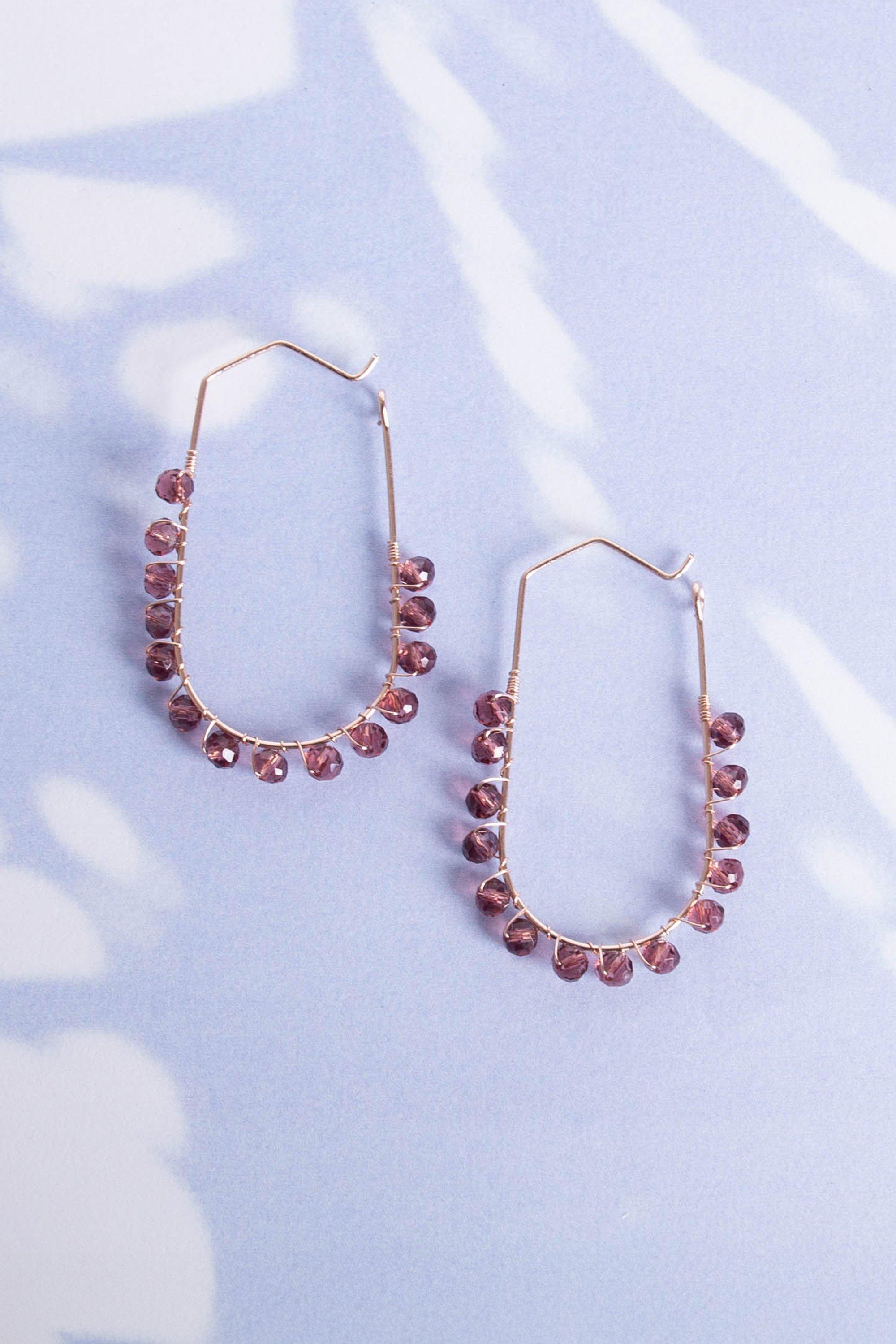 BEADED EARRINGS - 1 - Purple Rain