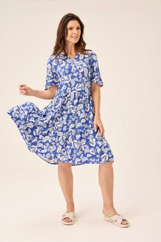 PRINTED PEASANT DRESS