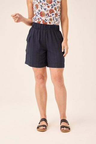 TEXTURED CARGO SHORTS NAVY