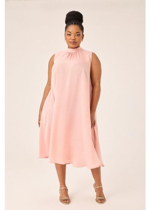 Rosé Muse　Tulip chiffon dress　pink Msize PINK CHIFFON TRAPEZE DRESS - 97 - Rose Pink | MILADYS
