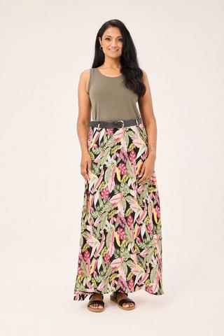 FLORAL MAXI TIERED SKIRT