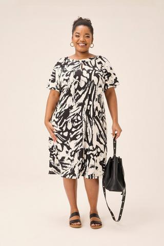 ABSTRACT MONOCHROME DRESS