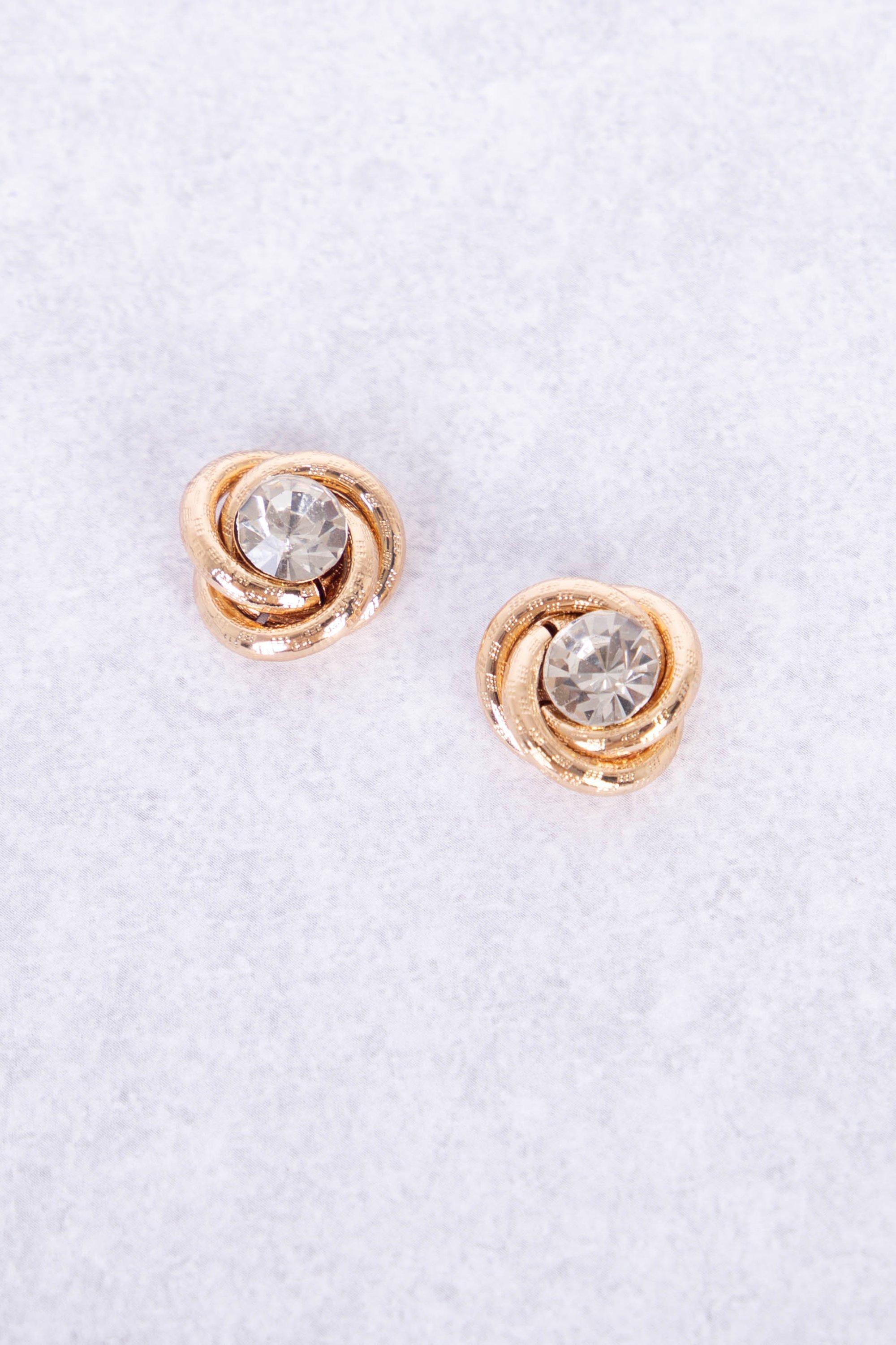 SWIRL STUD EARRINGS - 1 - Yellow Gold