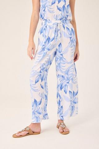 TROPICAL FLORAL PRINT PANTS