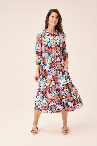 FLORAL PRINT PEASANT DRESS