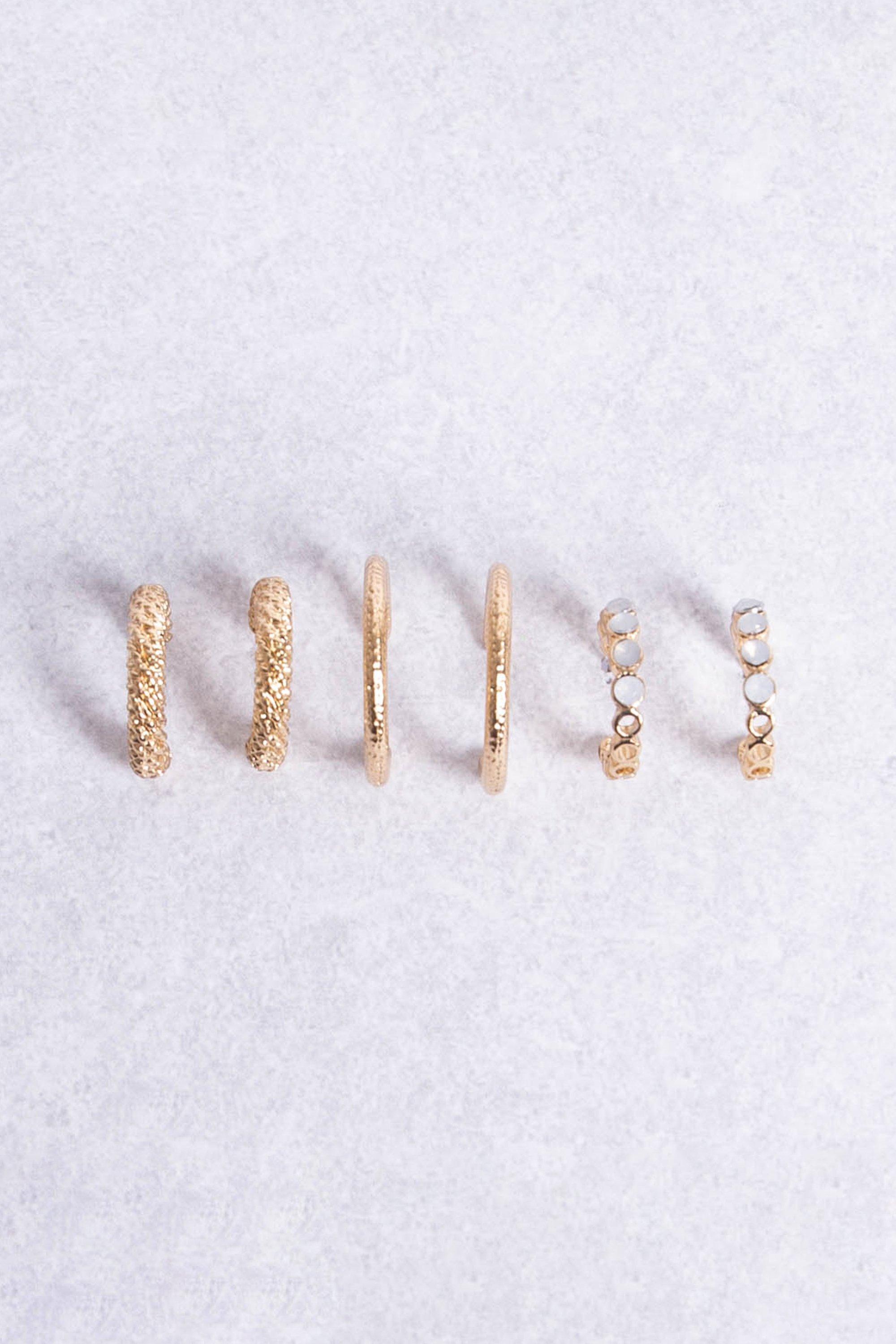 3 PACK HOOP EARRINGS - 1 - Multi