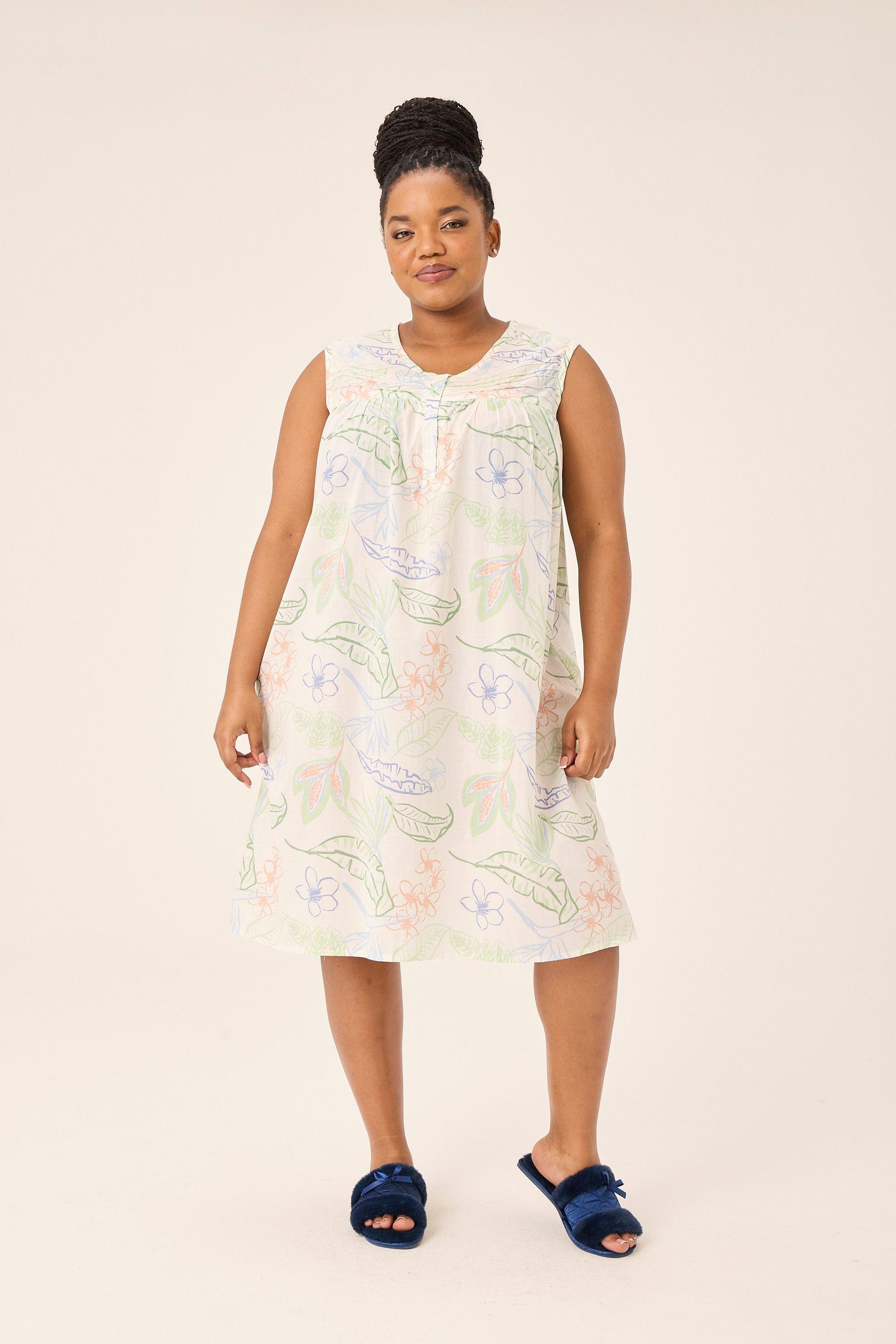 PRINTED WOVEN SLEEP DRESS