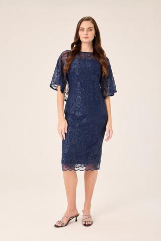 EMBELLISHED DRESS NAVY