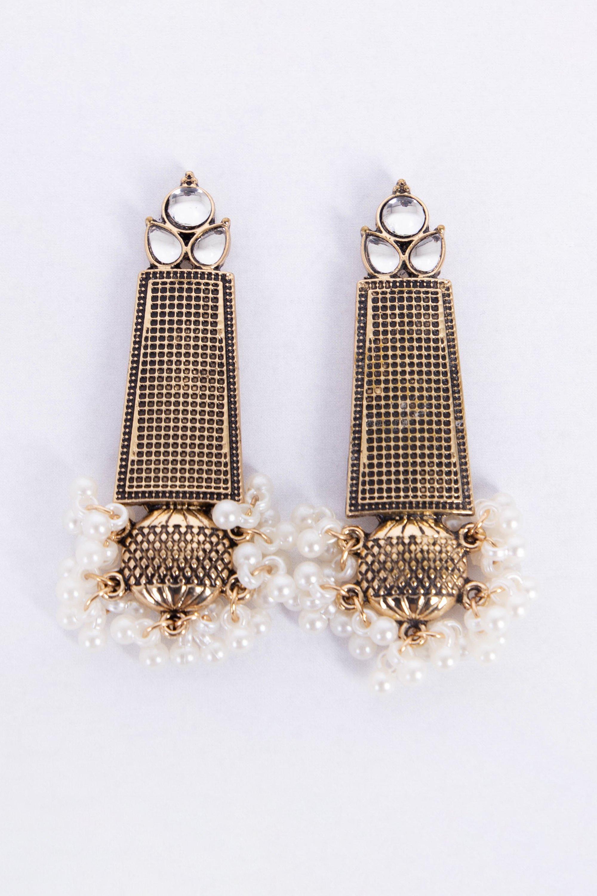 ANTIQUE DROP EARRING - NS - Antique Gold