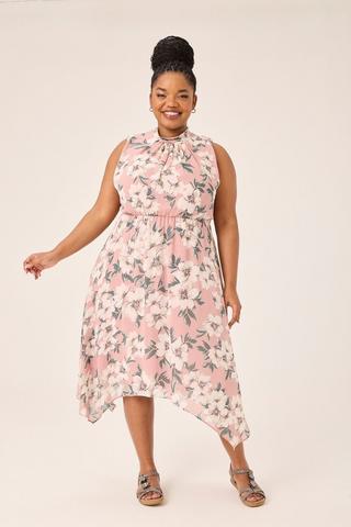 FLORAL PRINT DRESS PINK