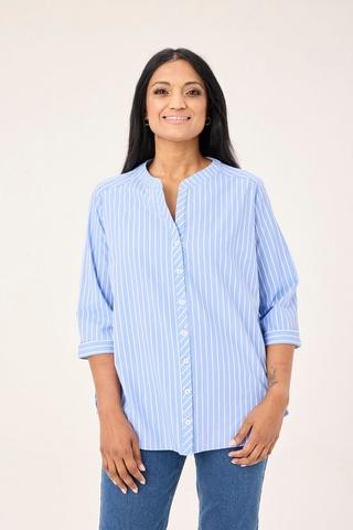 REGULAR FIT STRIPE SHIRT BLUE