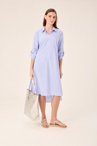 STRIPE SHIRT DRESS LIGHT BLUE