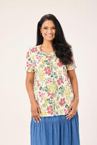 FLOWER PRINT TEE