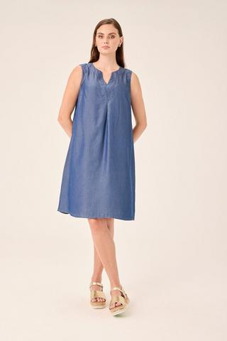 LIGHTWEIGHT DENIM SHIFT DRESS