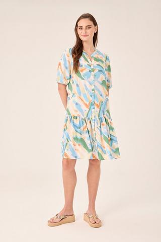 PRINTED DROP WAIST DRESS