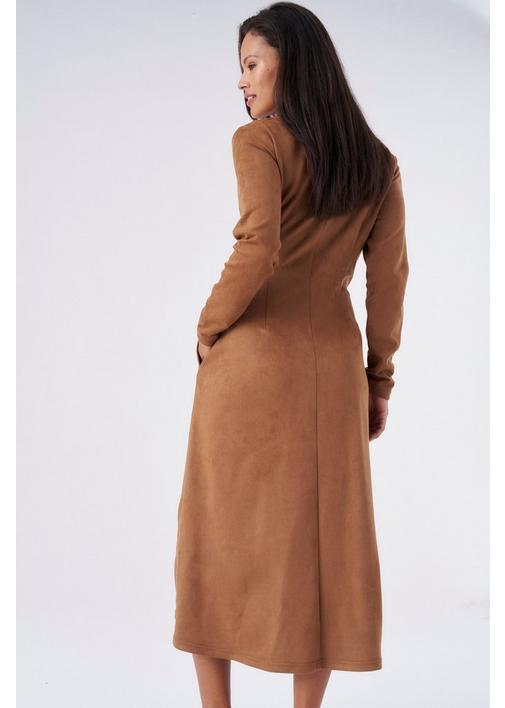 long brown suede dress essie dress