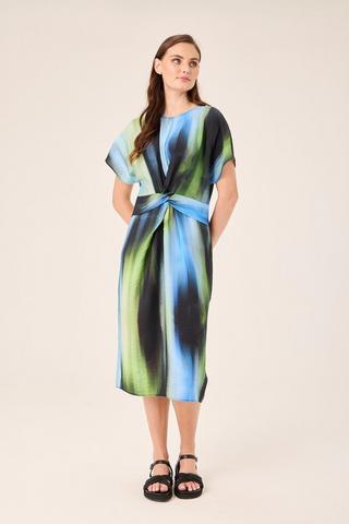 WATERCOLOUR KNOT DETAIL DRESS