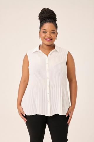 PLEATED TOP WHITE