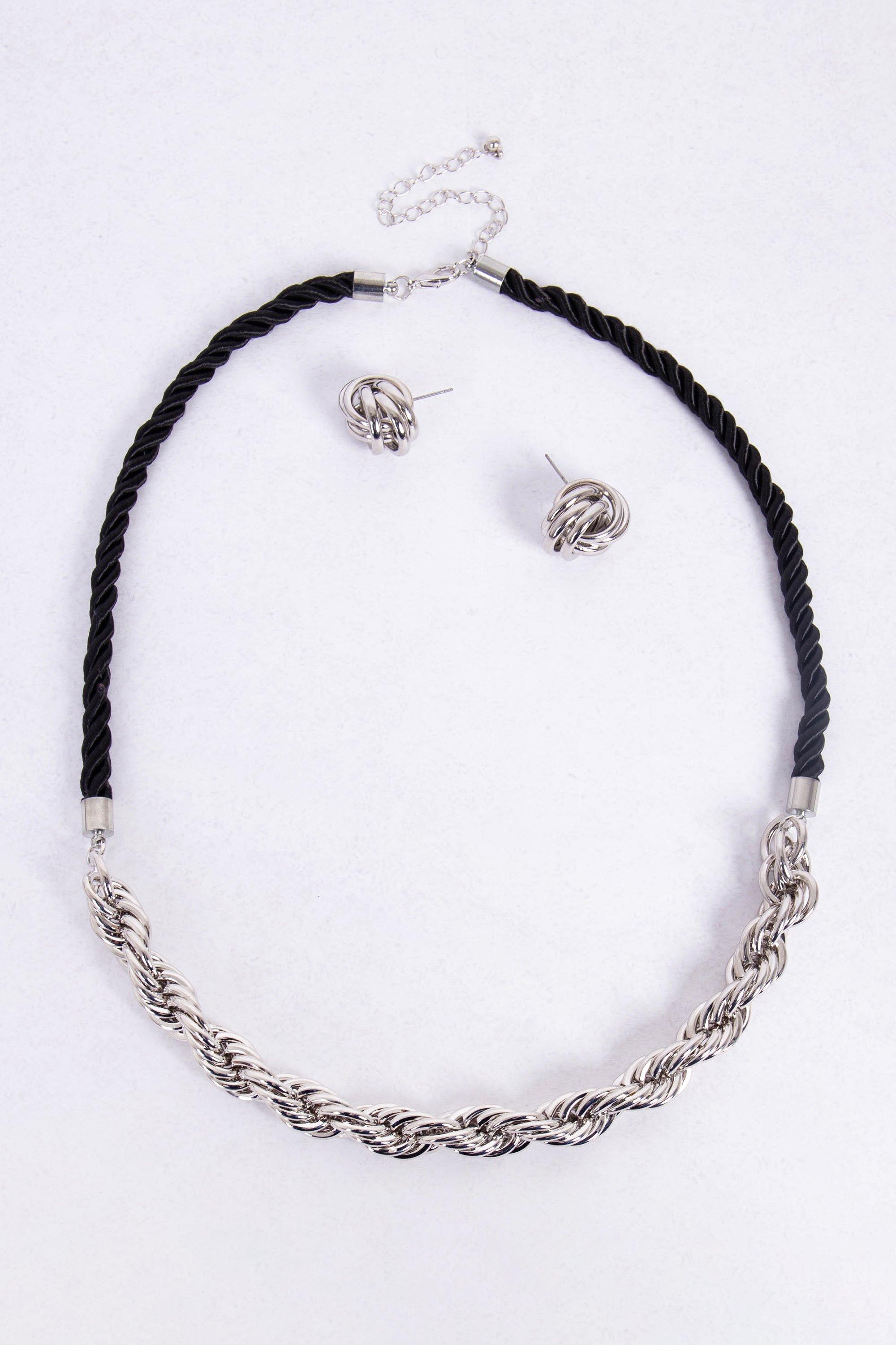 NECKLACE AND EARRING SET - 1 - Silver