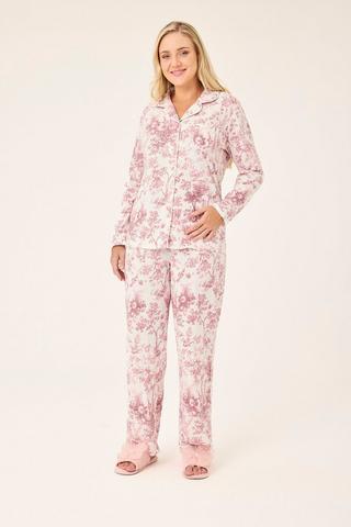 PRINTED BUTTON THROUGH SLEEP SET