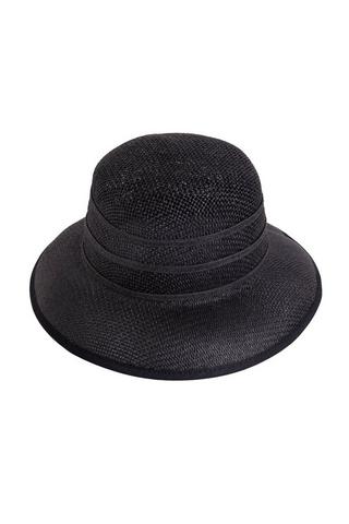 BLACK STRAW CLOCHE