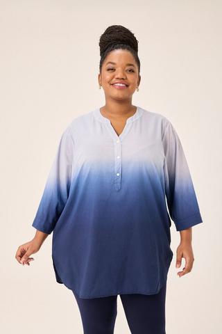 OMBRE HENLEY TUNIC BLUE