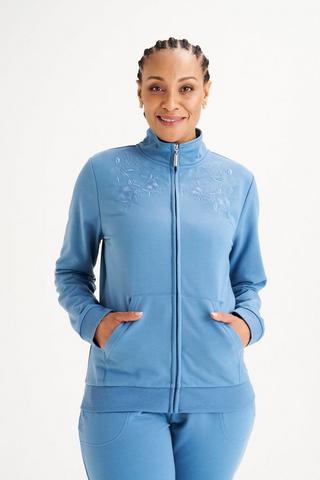 BRUSHED FLEECE JACKET EMBROIDERED