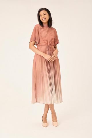 OMBRE FIT AND FLARE DRESS