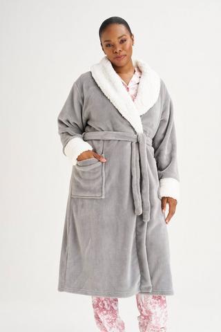 SHERPA LINED GOWN GREY