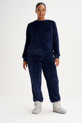 CORAL FLEECE SLEEP SET NAVY