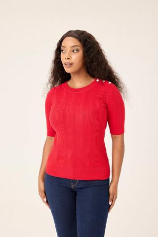 KNIT TOP RED