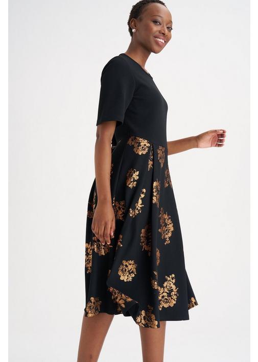 GOLD FOIL DRESS - XXL - Black | MILADYS