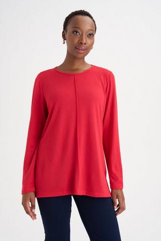 KNIT BOXY TOP RED