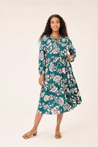 PRINTED PEASANT DRESS