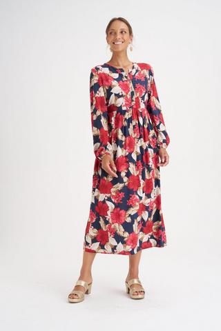 FLORAL PRINT PEASANT DRESS