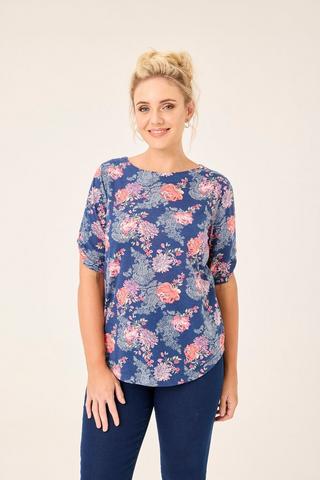 COLD SHOULDER PRINTED TEE