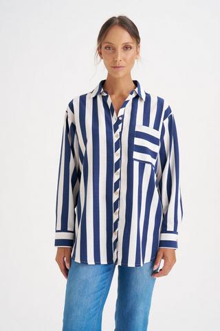 STRIPE SHIRT NAVY