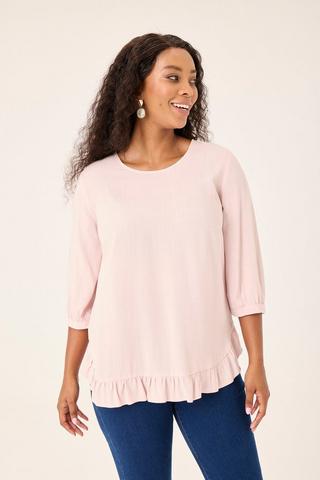 FRILL DETAIL TOP PINK