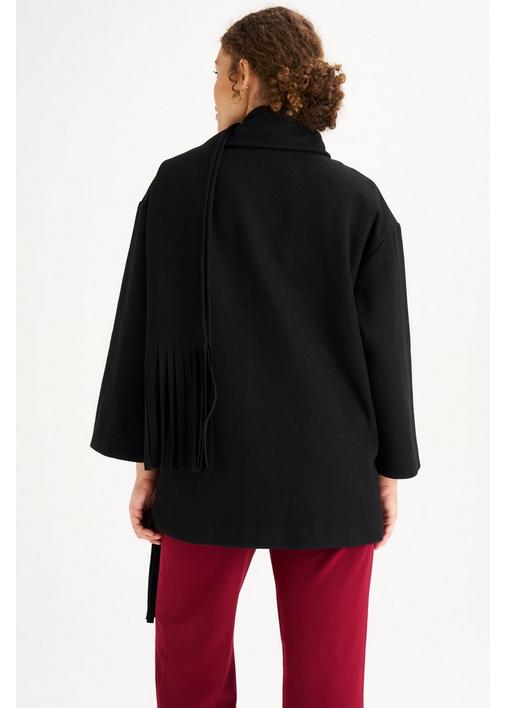 未使用☆和田颯 how Melton Coat Black 002 Da-iCE Women's Black Melton Coat | Bash
