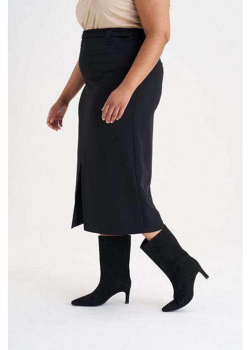 BLACK PENCIL SKIRT WITH BELT - 112 - Black | MILADYS