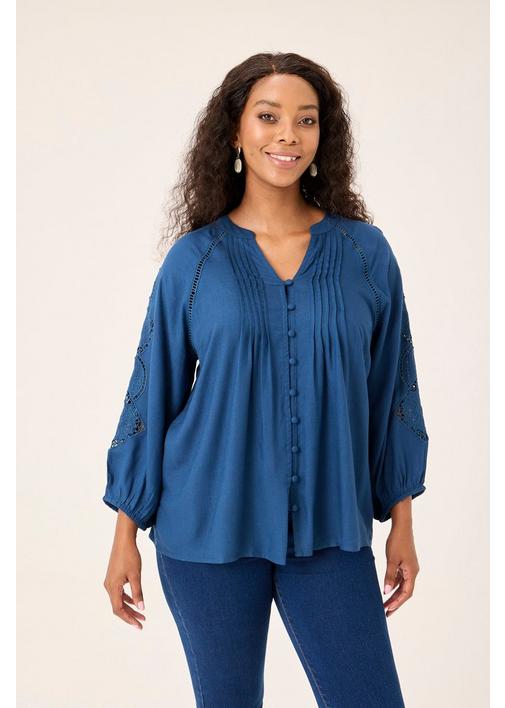 トップス Andmary Paula lacey chiffon tops blue トップス Andmary Paula lacey chiffon tops blue ANDMARY】Paula