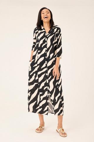 ZEBRA PRINT SHIRT DRESS